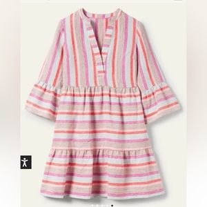 Boden Relaxed Linen Tiered Dress
